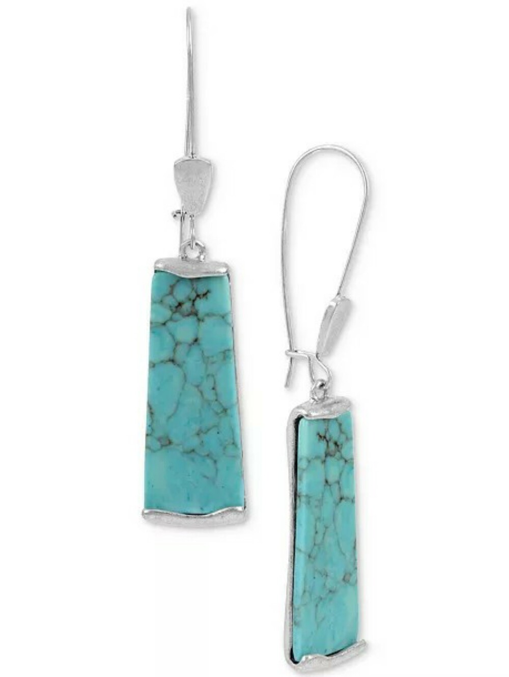 Robert Lee Morris SohoSilver-Tone Turquoise-Look Stone Drop Earrings